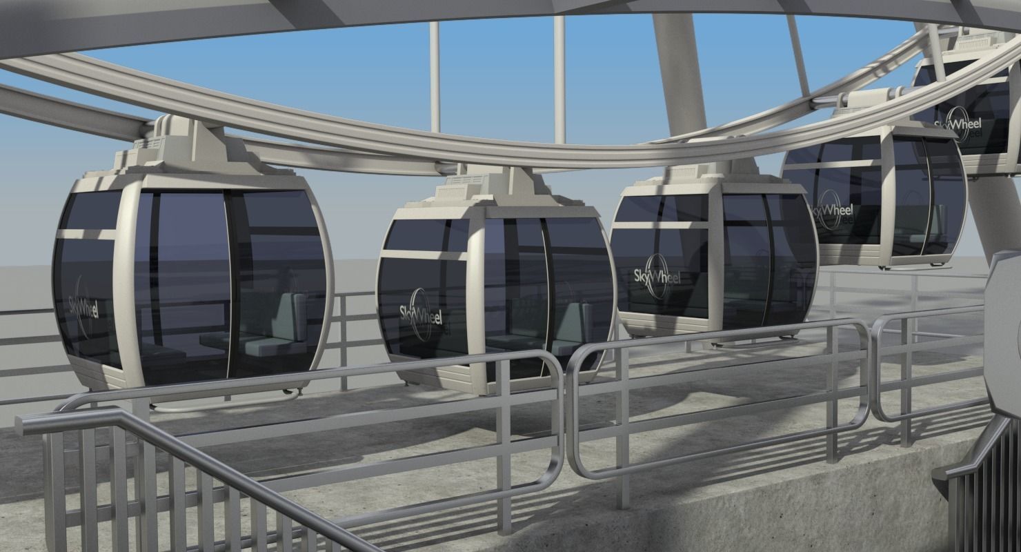 Sky Wheel With Platform Max 3D model_8