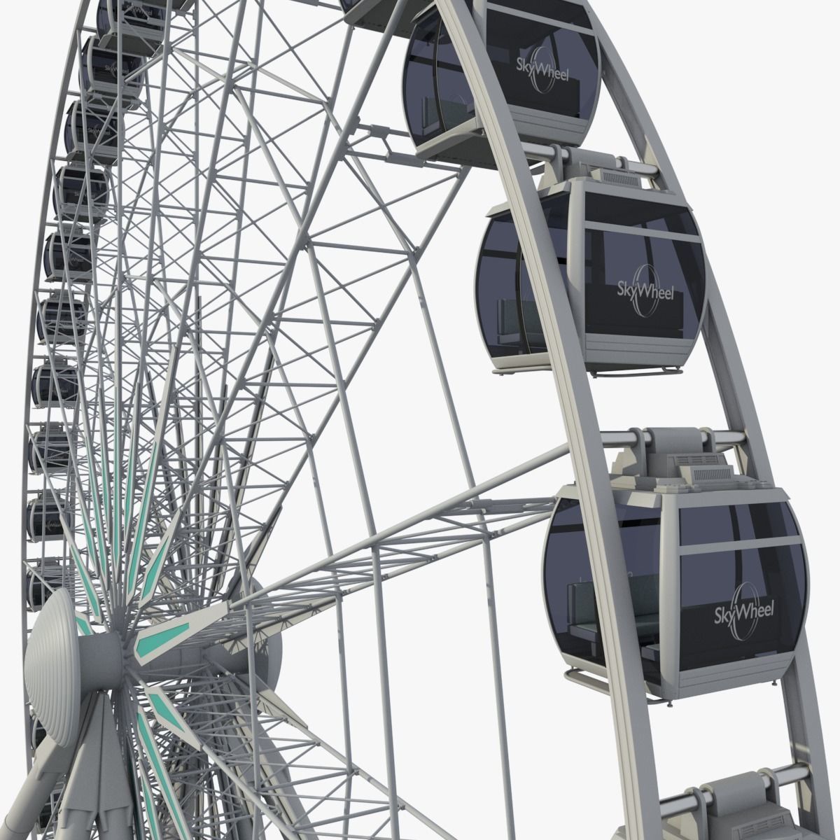 Sky Wheel With Platform Max 3D model_3