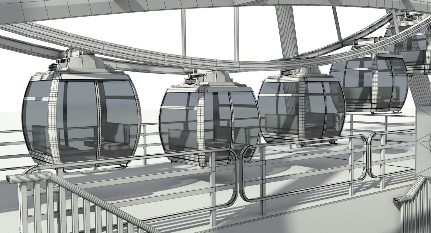 Sky Wheel With Platform Max 3D model_43