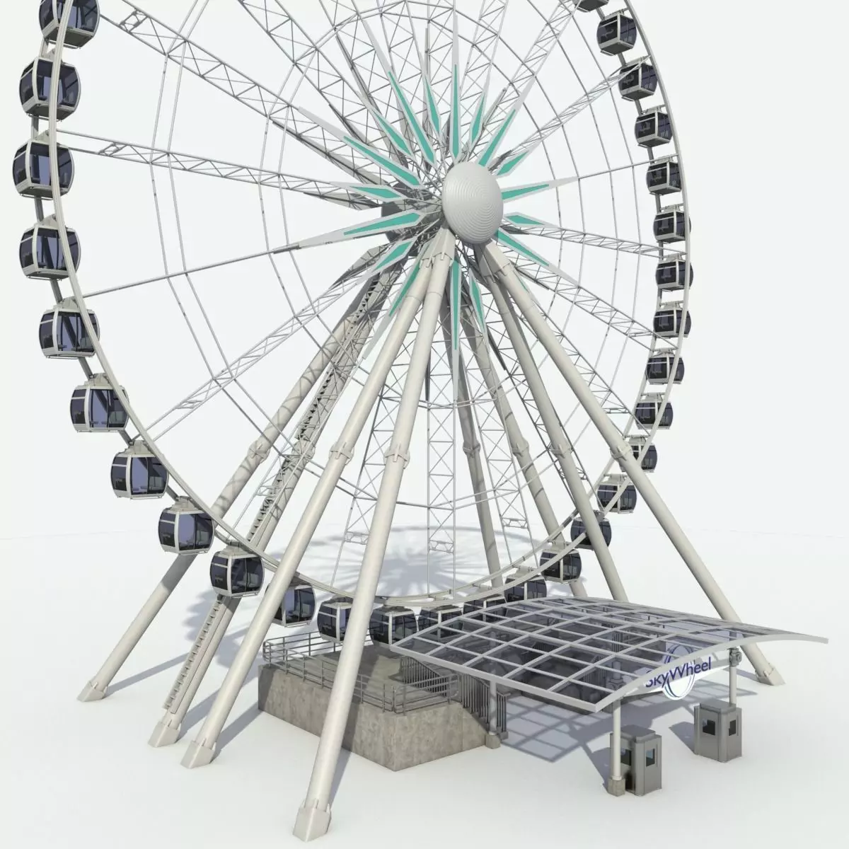 Sky Wheel With Platform Max 3D model_0