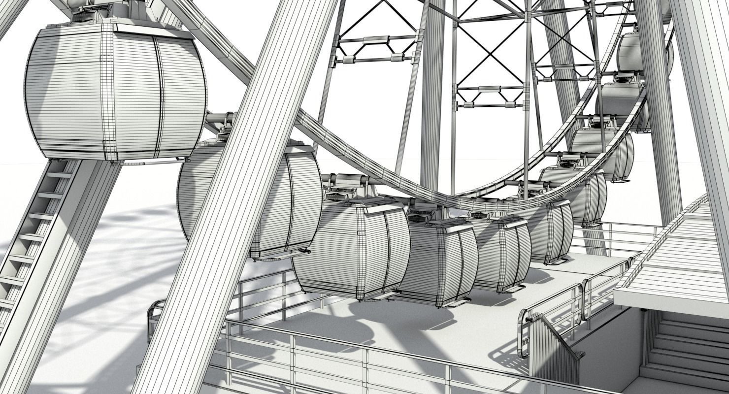 Sky Wheel With Platform Max 3D model_37