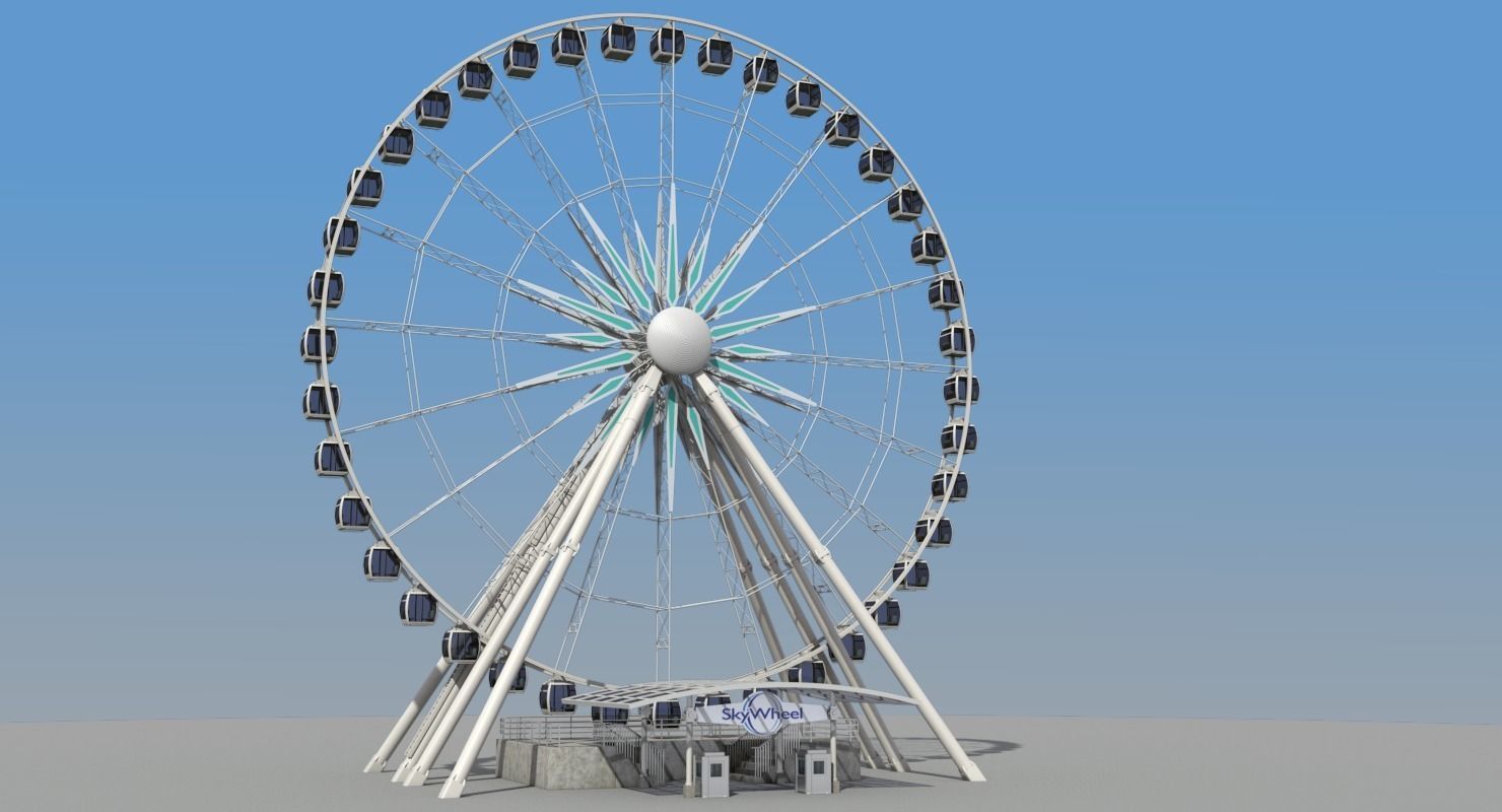 Sky Wheel With Platform Max 3D model_9