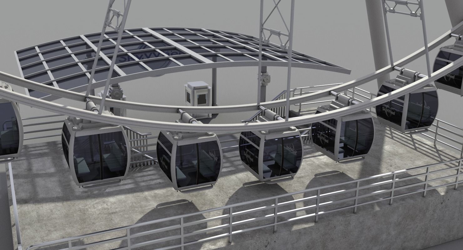 Sky Wheel With Platform Max 3D model_11