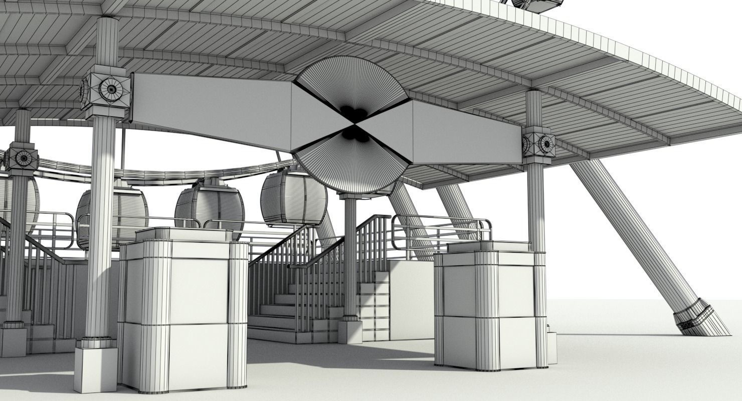 Sky Wheel With Platform Max 3D model_31