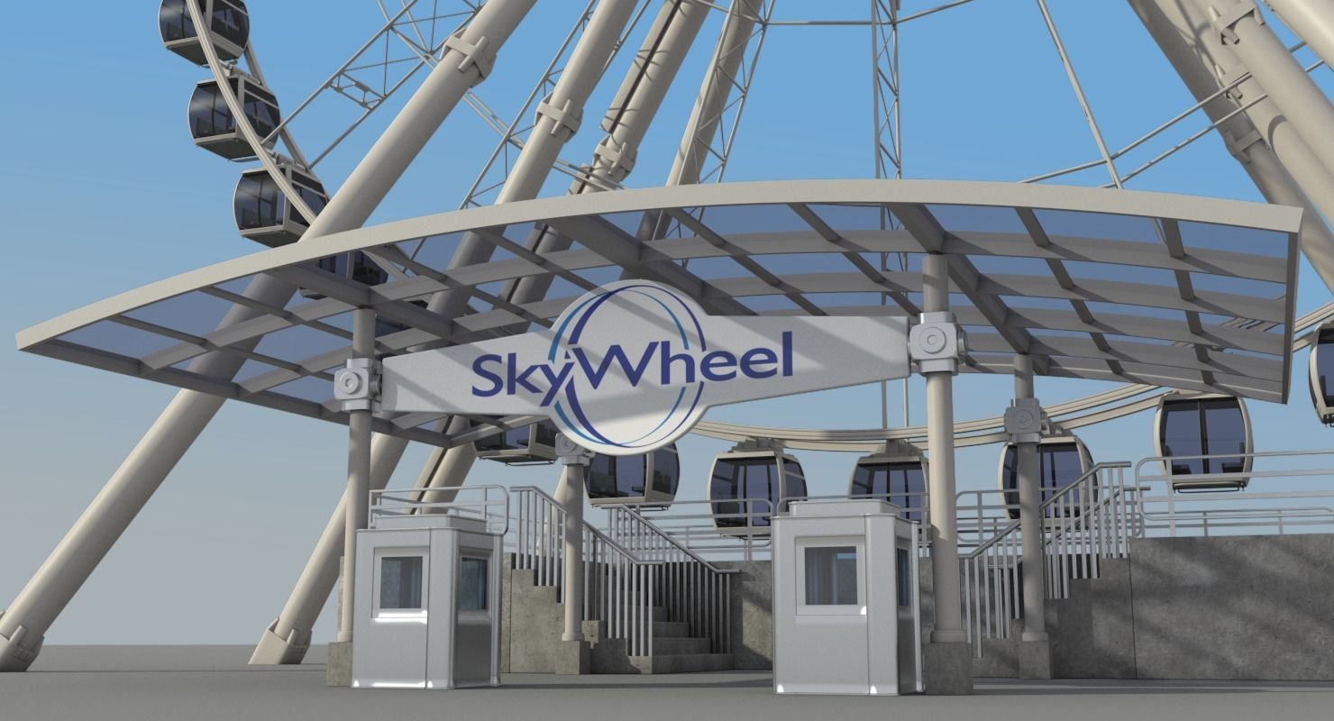 Sky Wheel With Platform Max 3D model_5