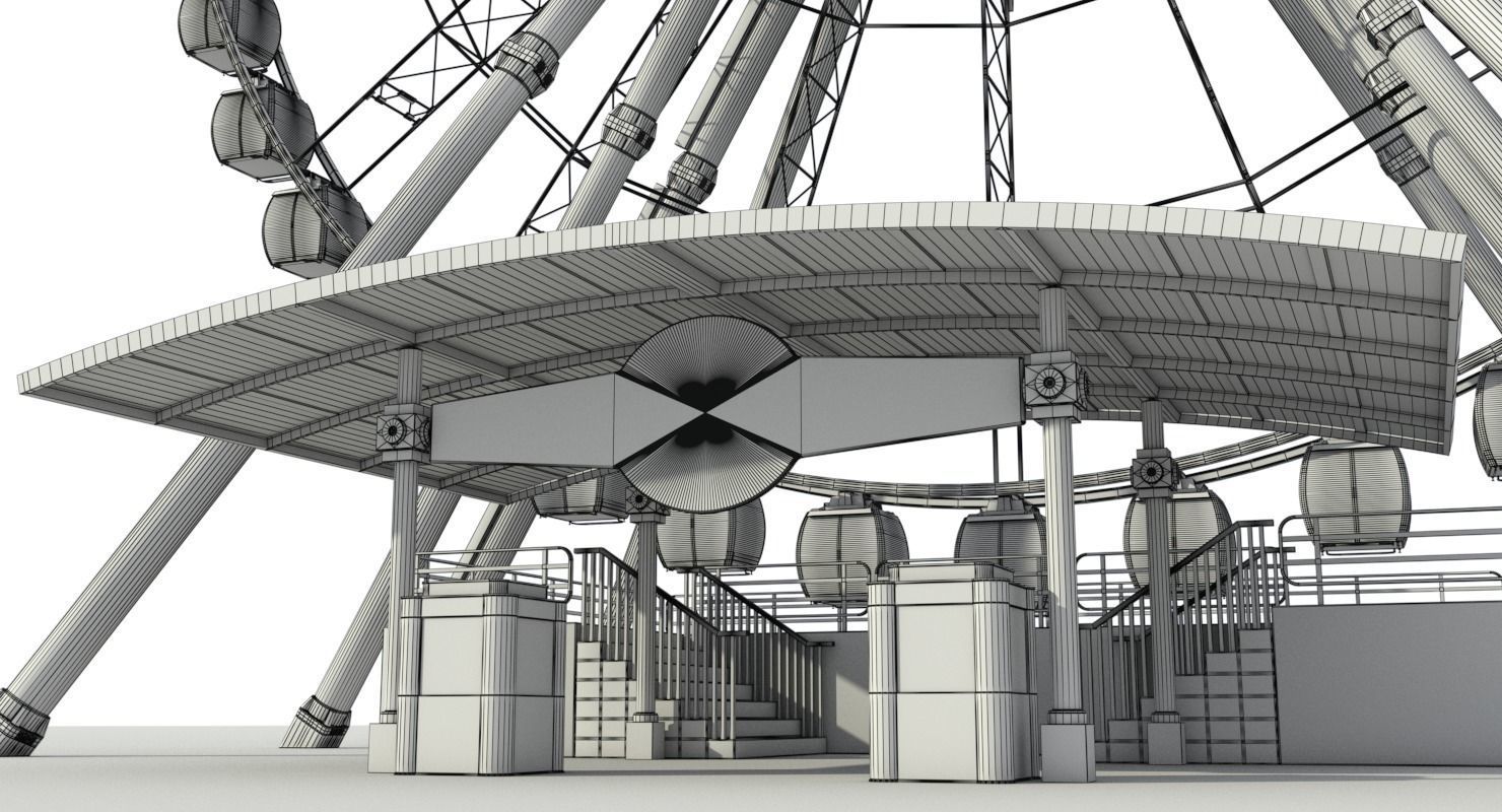 Sky Wheel With Platform Max 3D model_29