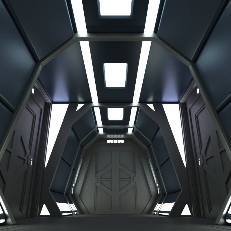Sci Fi Corridor C 3D model_2