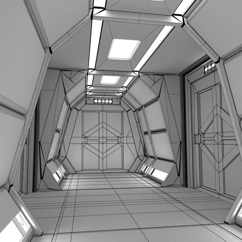 Sci Fi Corridor C 3D model_10