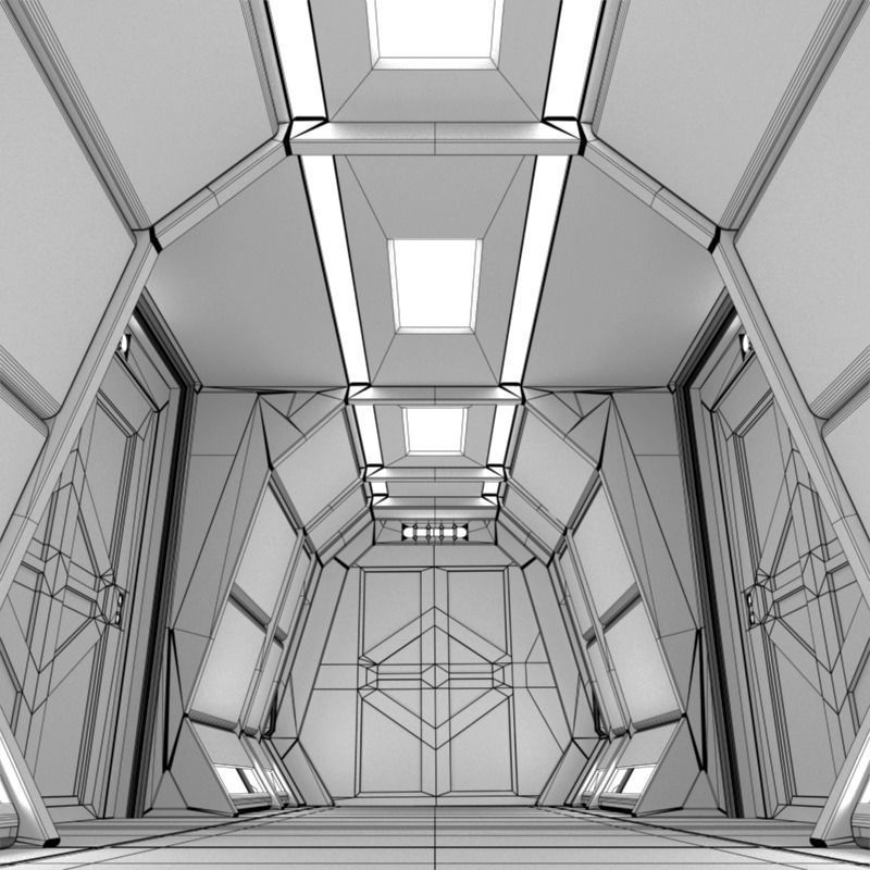 Sci Fi Corridor C 3D model_7