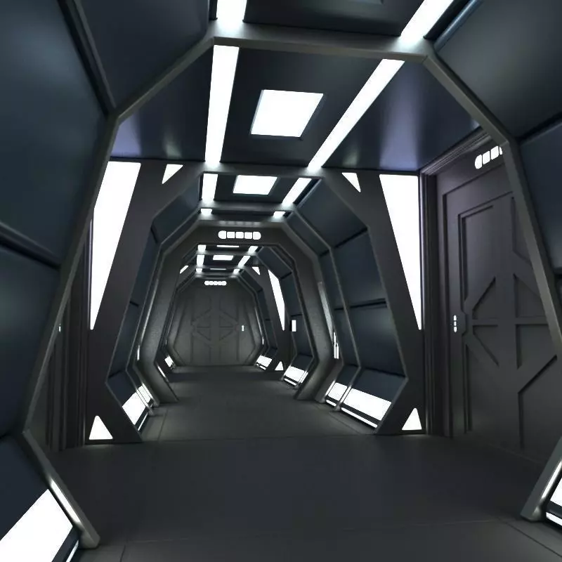 Sci Fi Corridor C 3D model_0