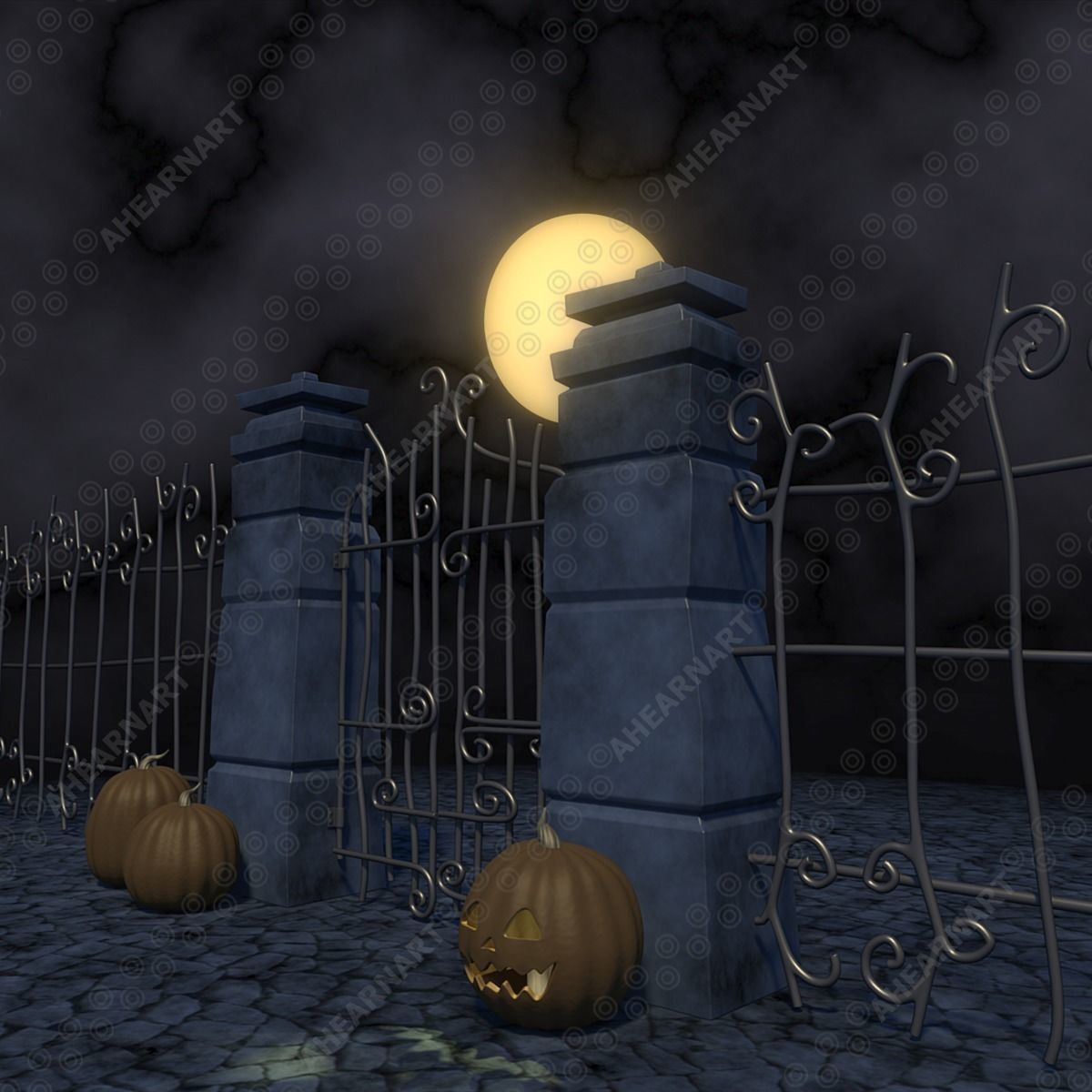 Nightmare Before Christmas Gate 3D model_8