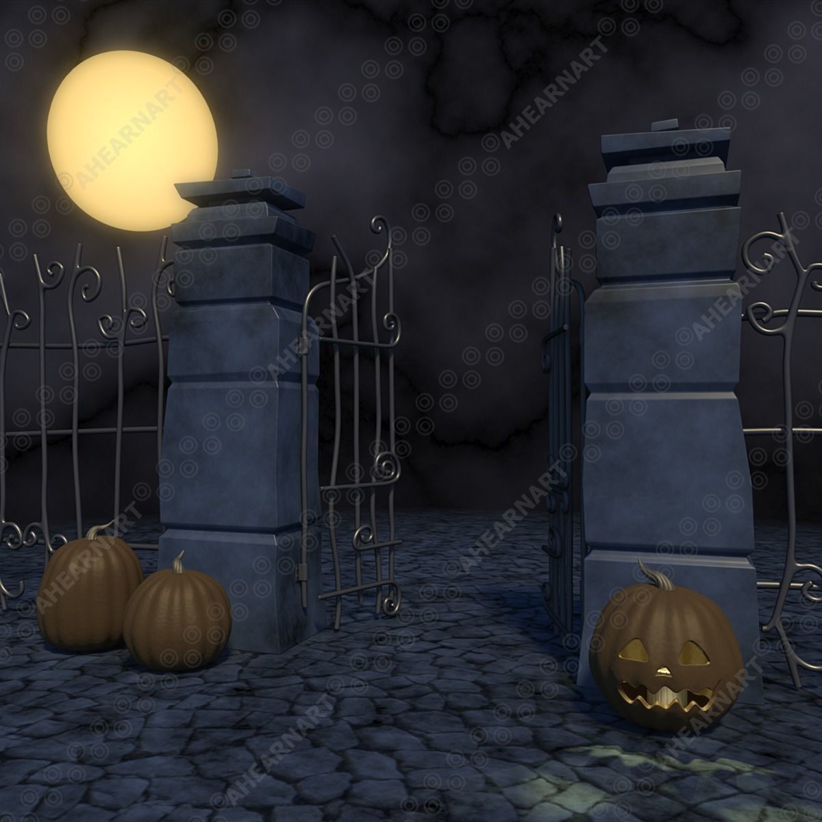 Nightmare Before Christmas Gate 3D model_1