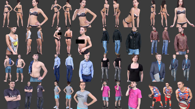Photorealistic People 3D Model Collection