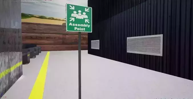 FACTORY ASSEMBLY POINT EMERGENCY Free 3D model