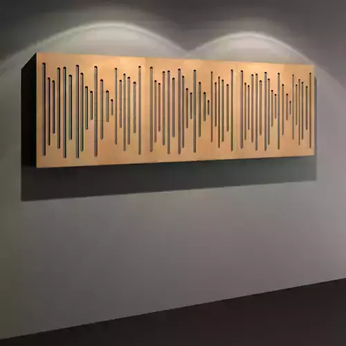 Wavewood Diffuser - Recording Studio Wall Panel 3D model