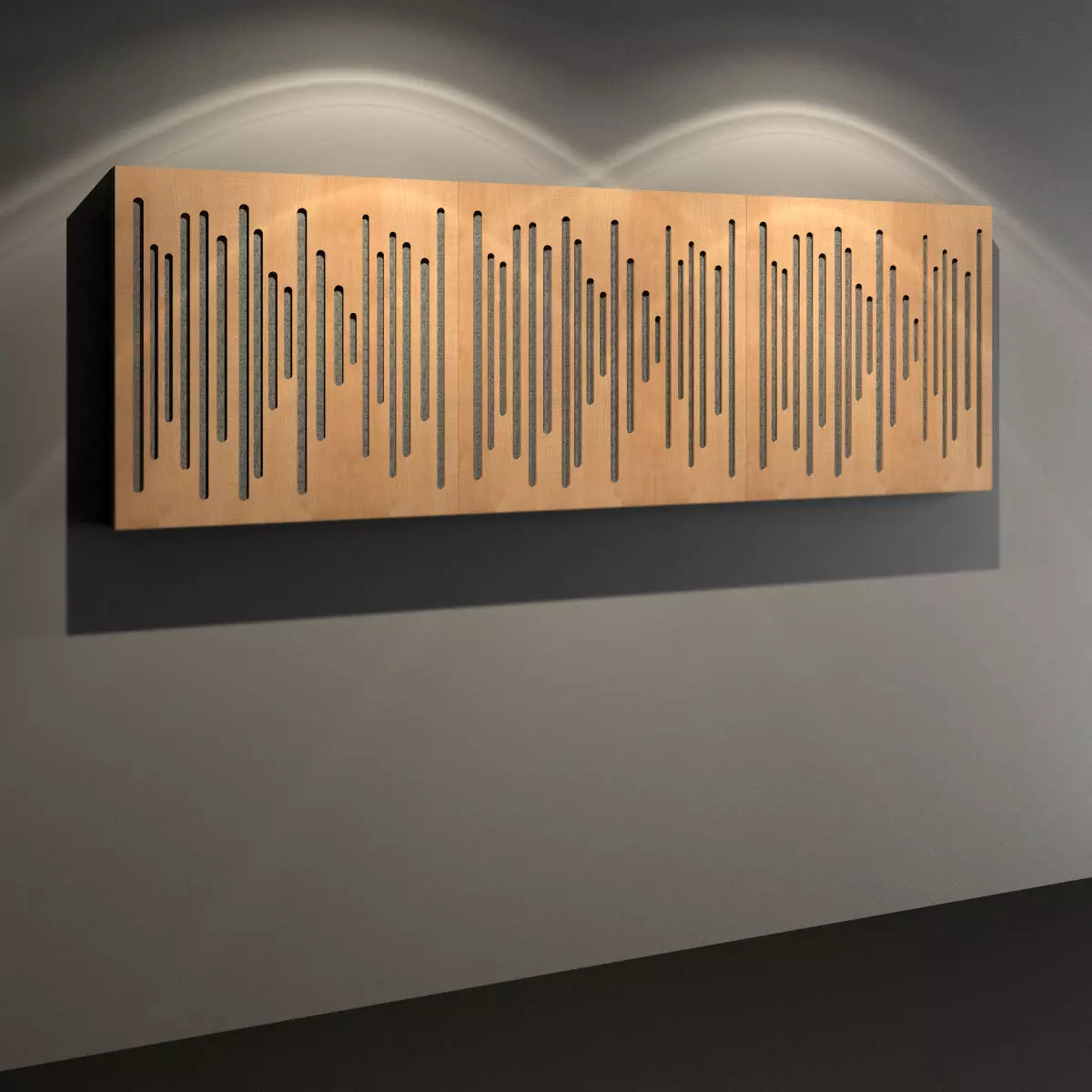 Wavewood Diffuser - Recording Studio Wall Panel 3D model_0
