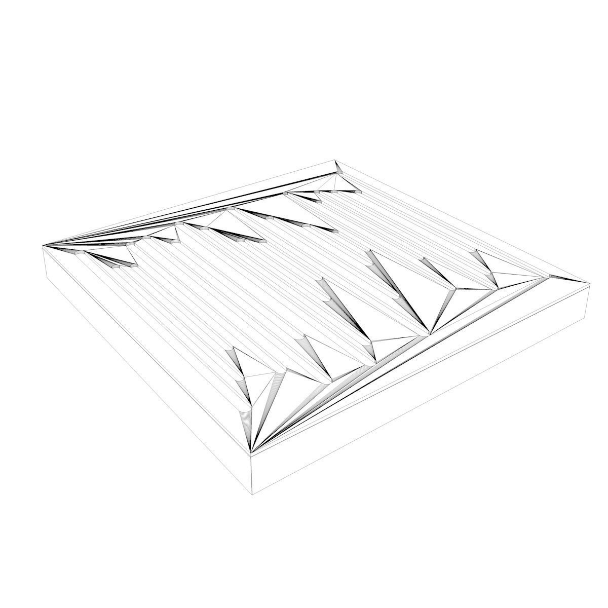 Wavewood Diffuser - Recording Studio Wall Panel 3D model_4