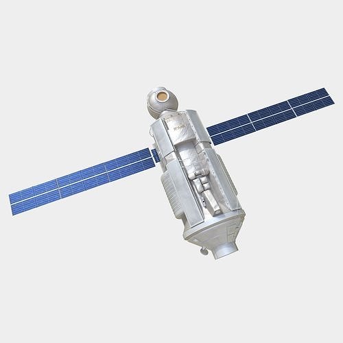 Functional Cargo Block Zarya Module on ISS Low-poly 3D model