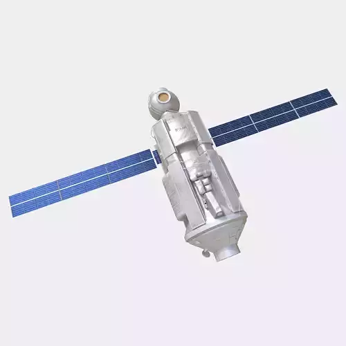 Functional Cargo Block Zarya Module on ISS Low-poly 3D model