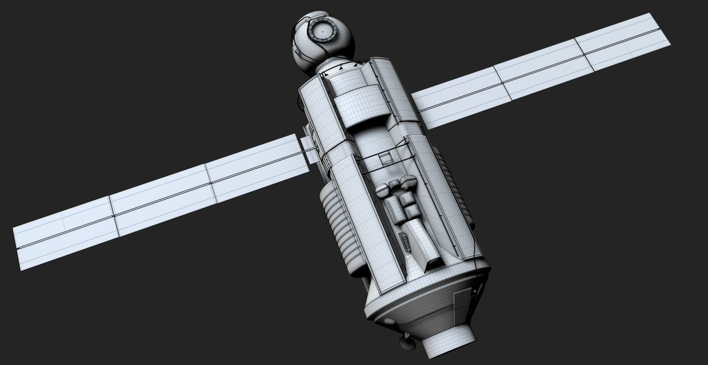 Functional Cargo Block Zarya Module on ISS Low-poly 3D model_4