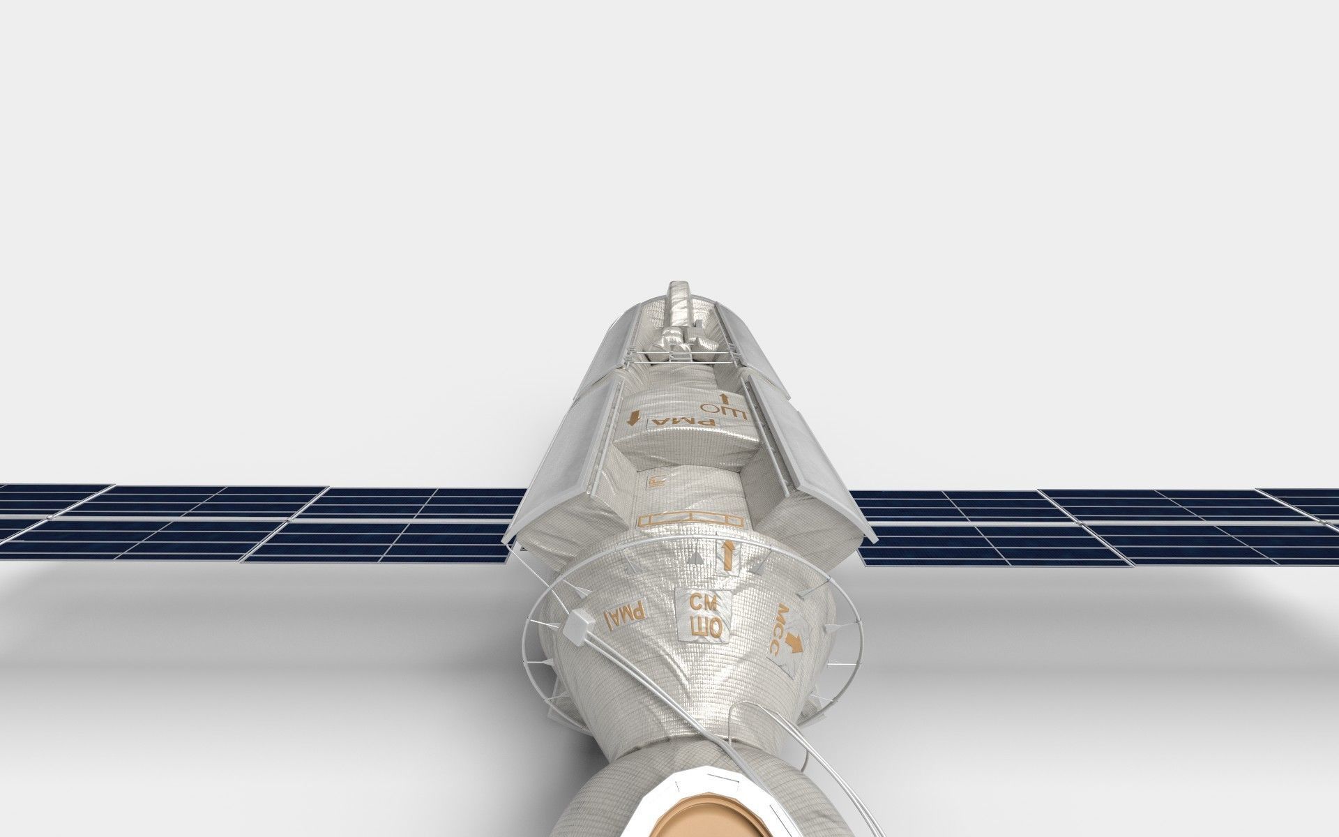 Functional Cargo Block Zarya Module on ISS Low-poly 3D model_11