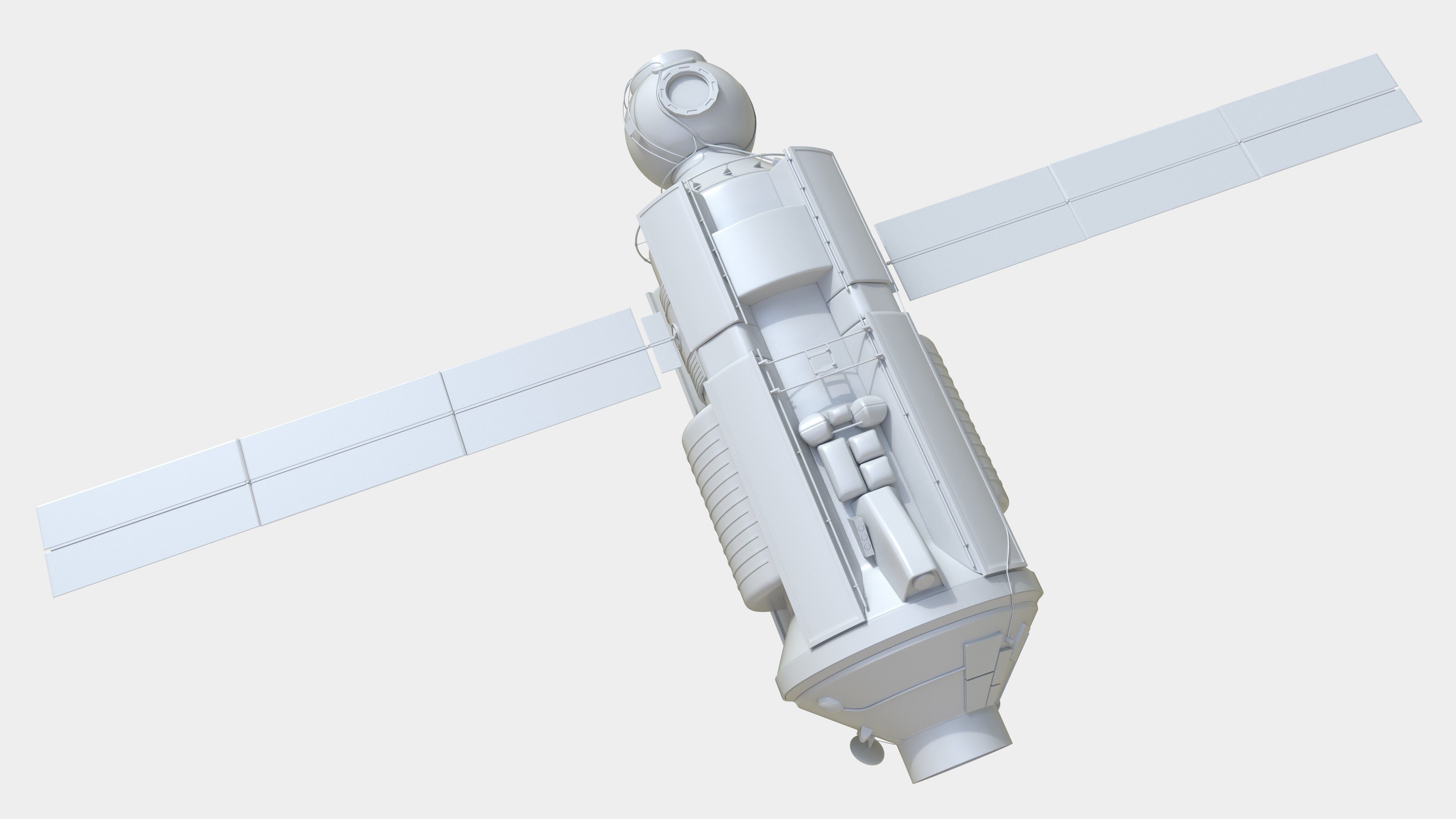 Functional Cargo Block Zarya Module on ISS Low-poly 3D model_3