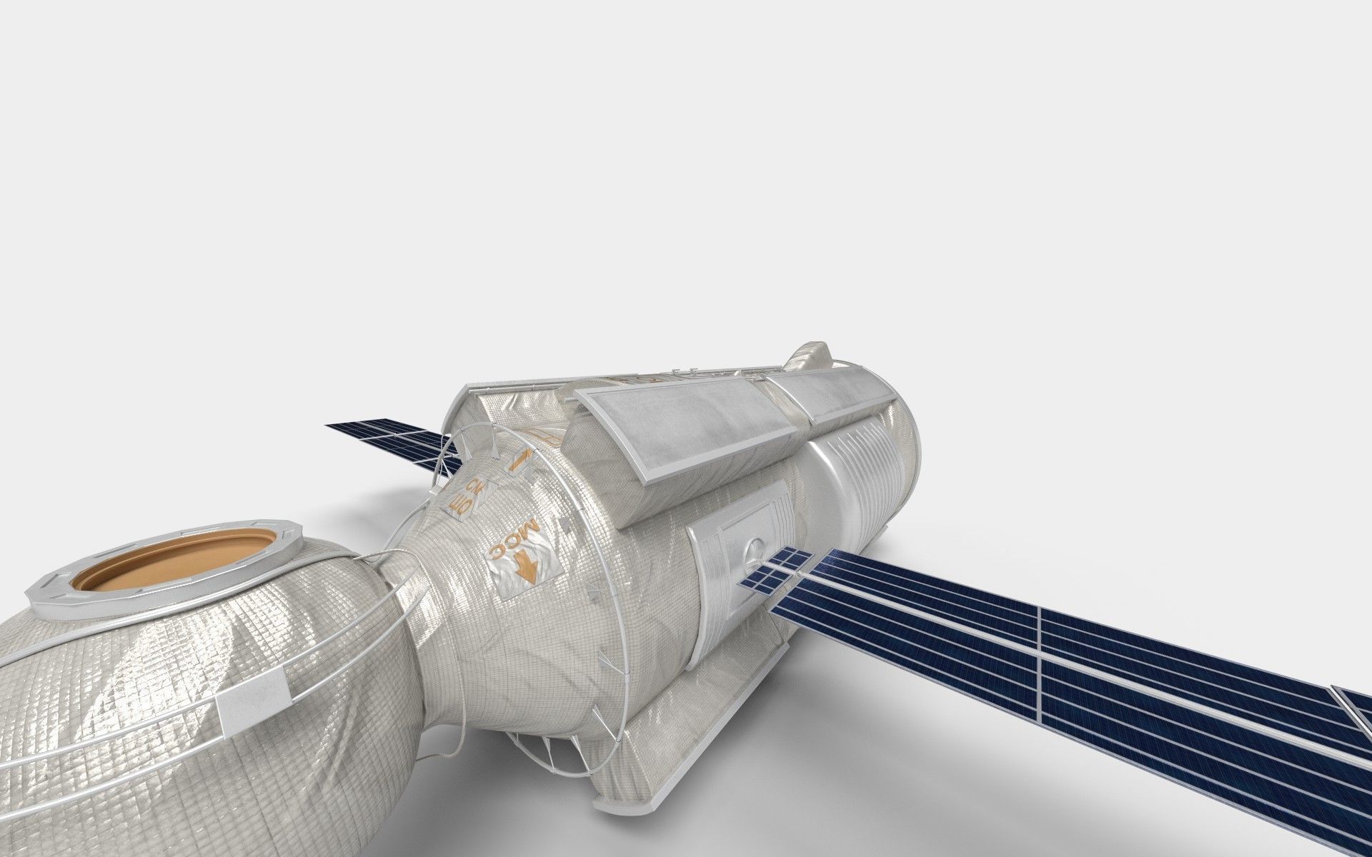 Functional Cargo Block Zarya Module on ISS Low-poly 3D model_12
