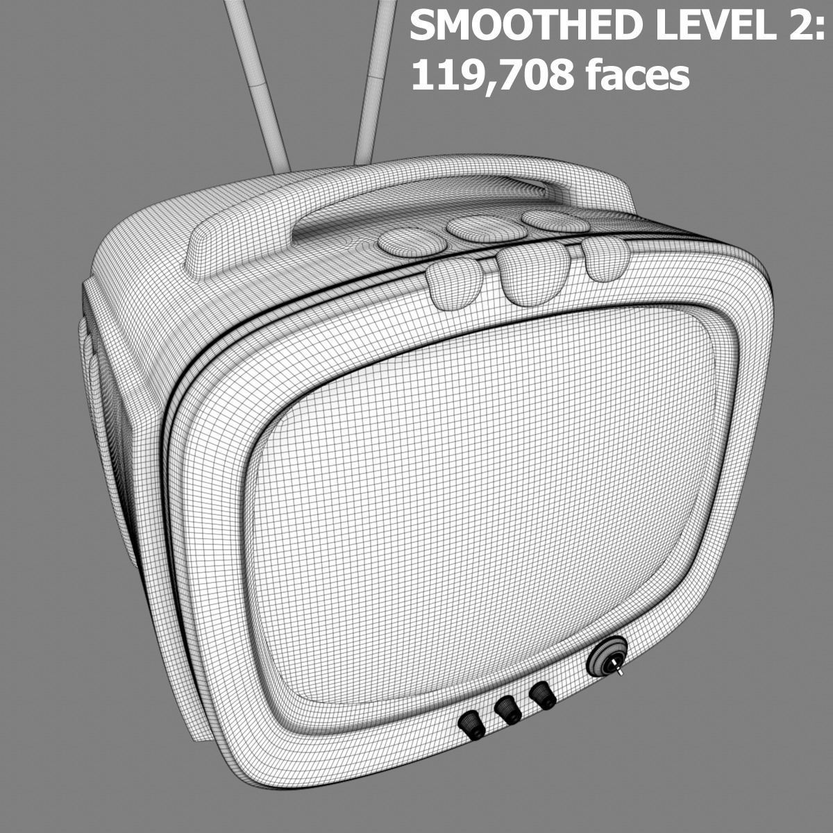 Vintage TV 3D model_9