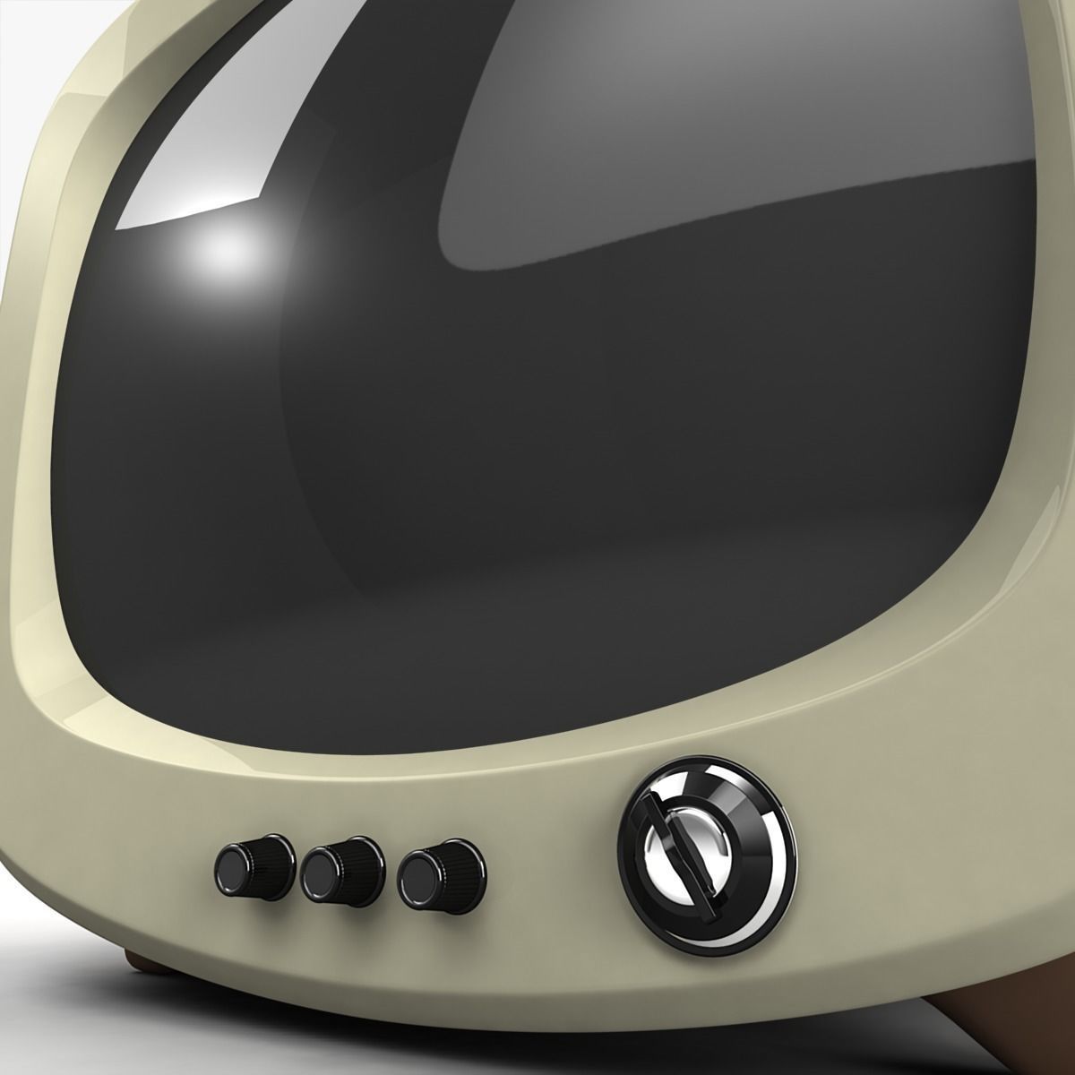 Vintage TV 3D model_4