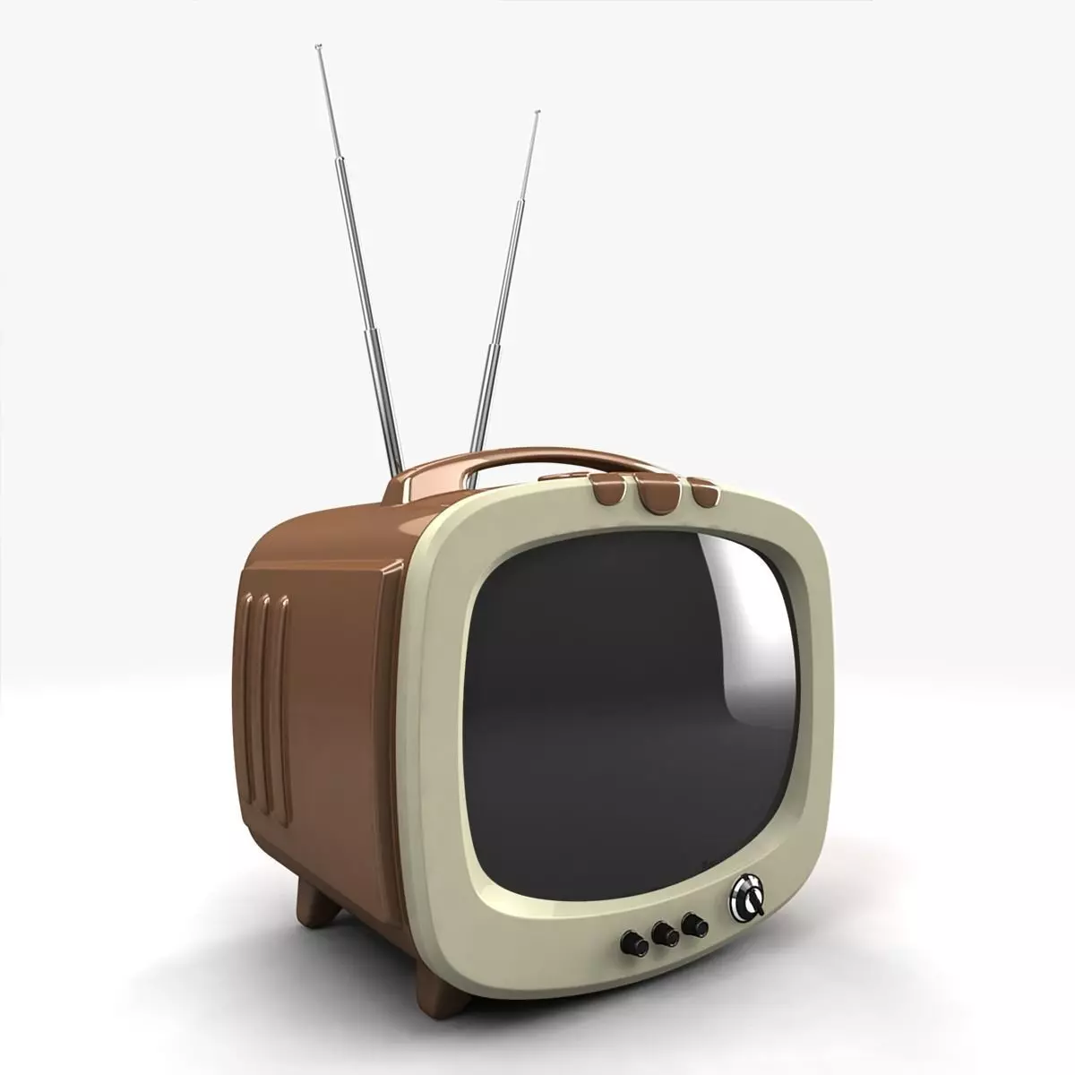Vintage TV 3D model_0