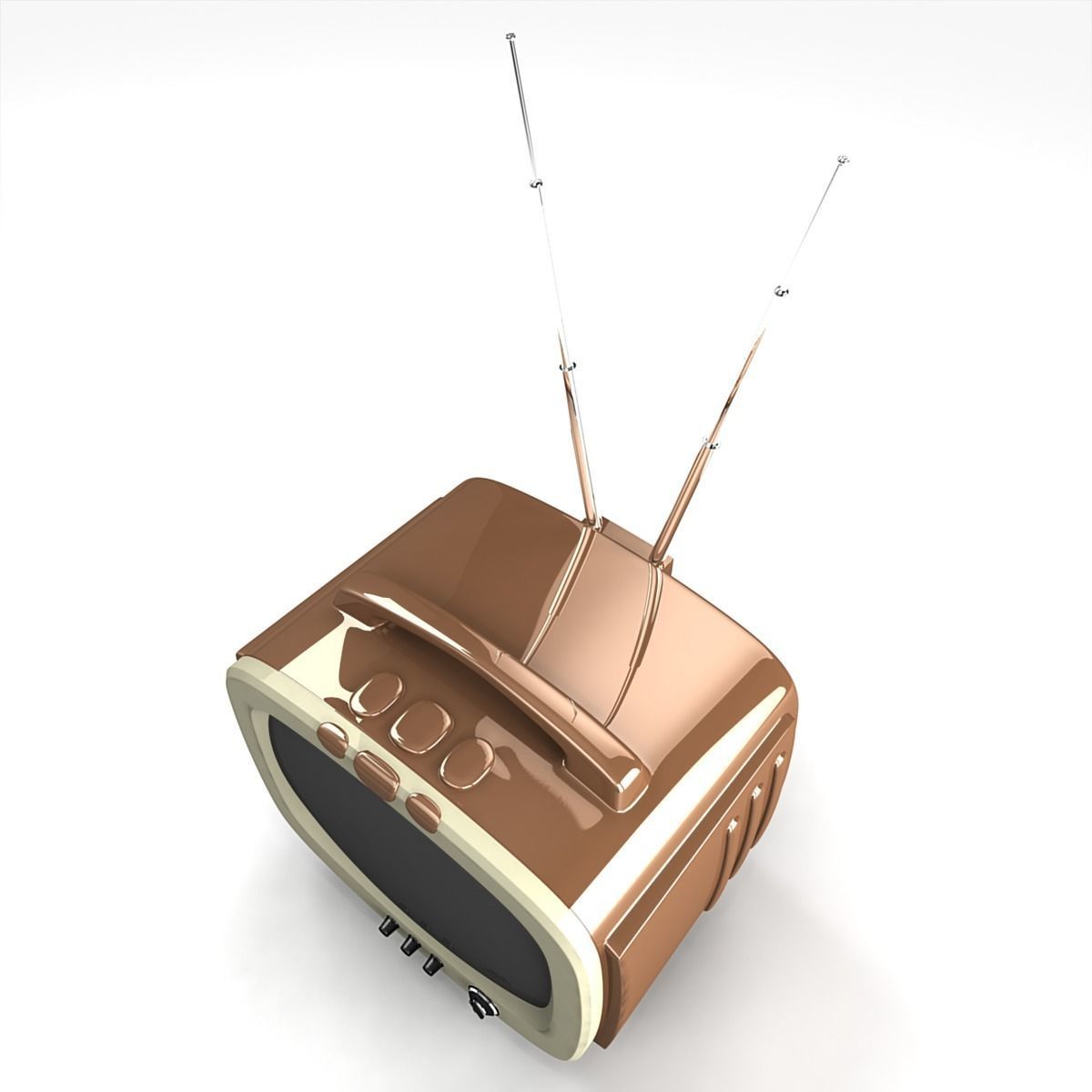Vintage TV 3D model_6