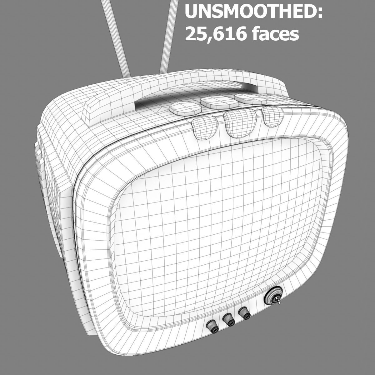 Vintage TV 3D model_8