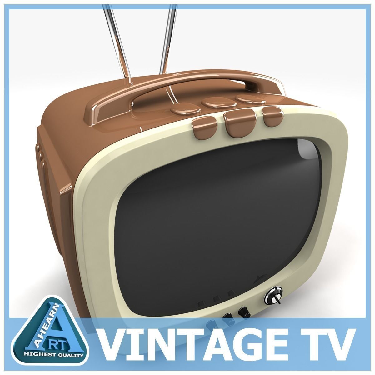 Vintage TV 3D model_7