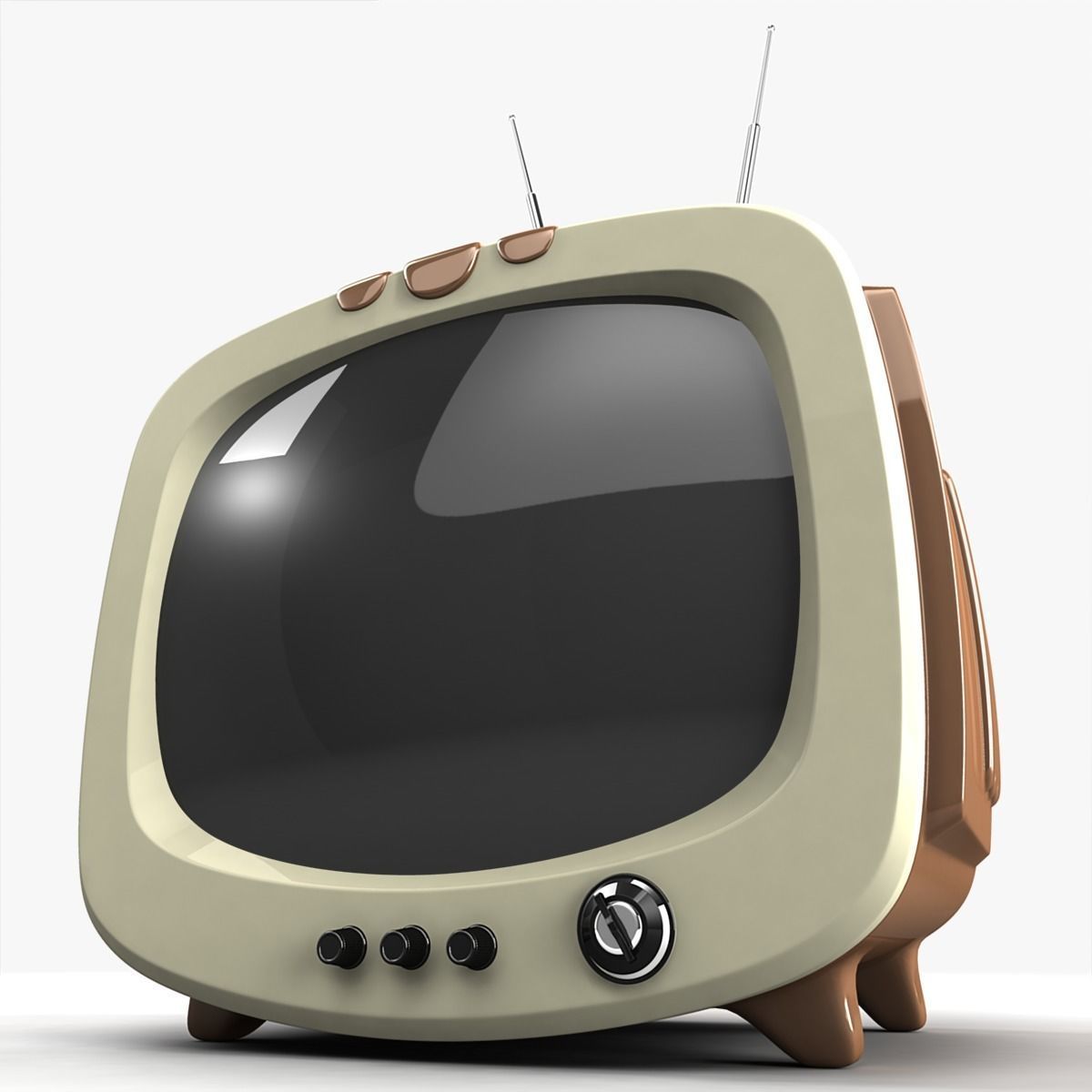 Vintage TV 3D model_5