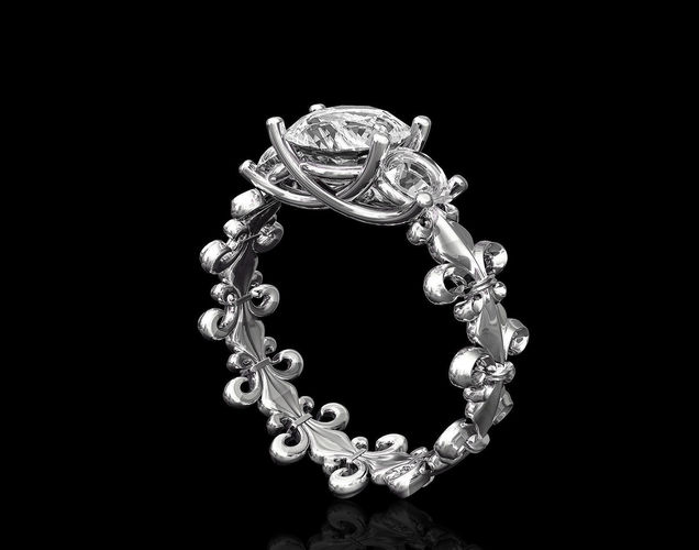 Fleur lis ring 3D print model