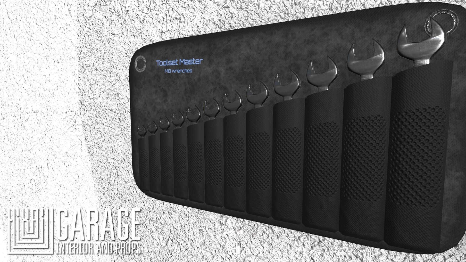 Garage - interior and props Low-poly 3D model_19