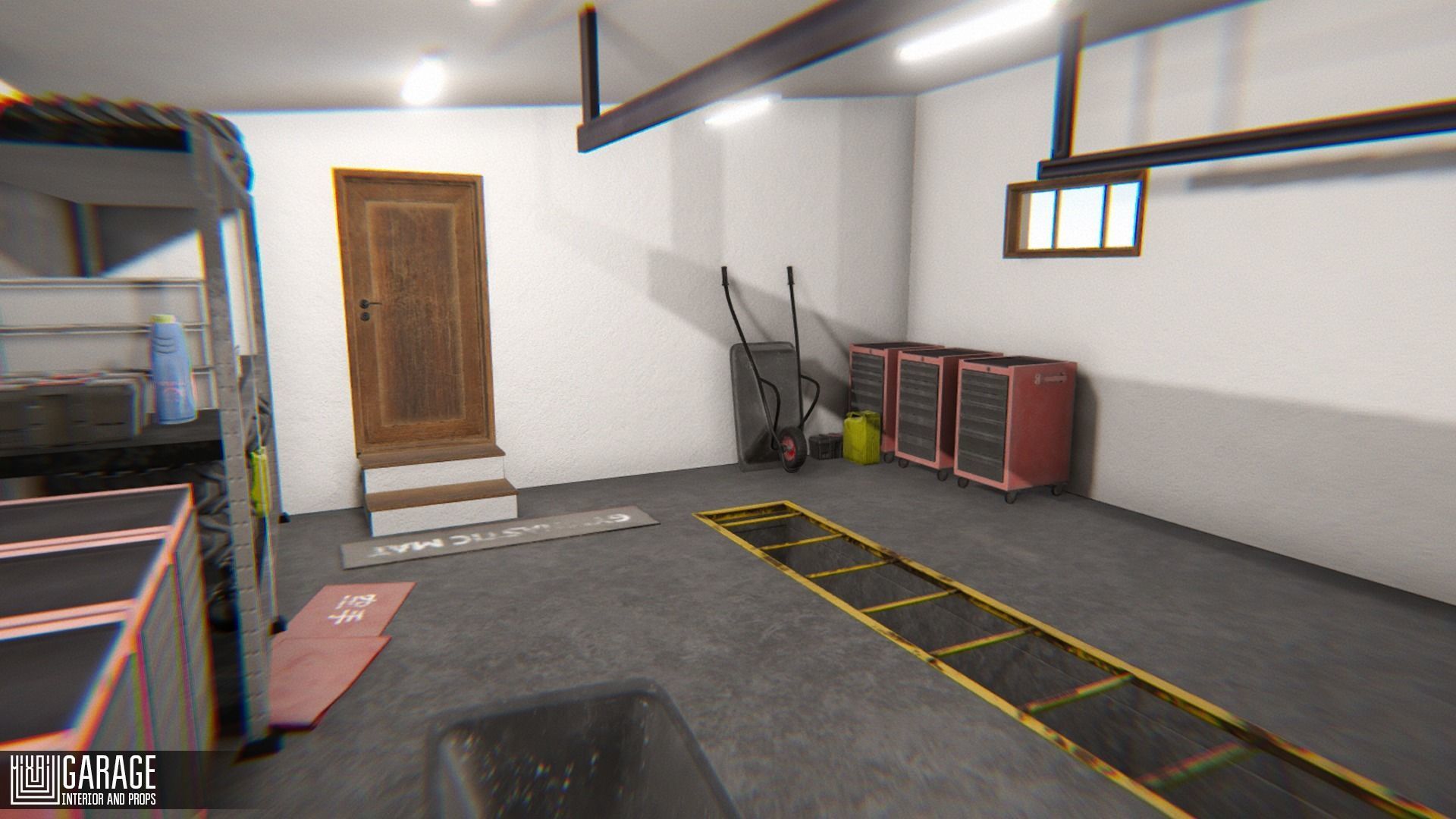 Garage - interior and props Low-poly 3D model_11