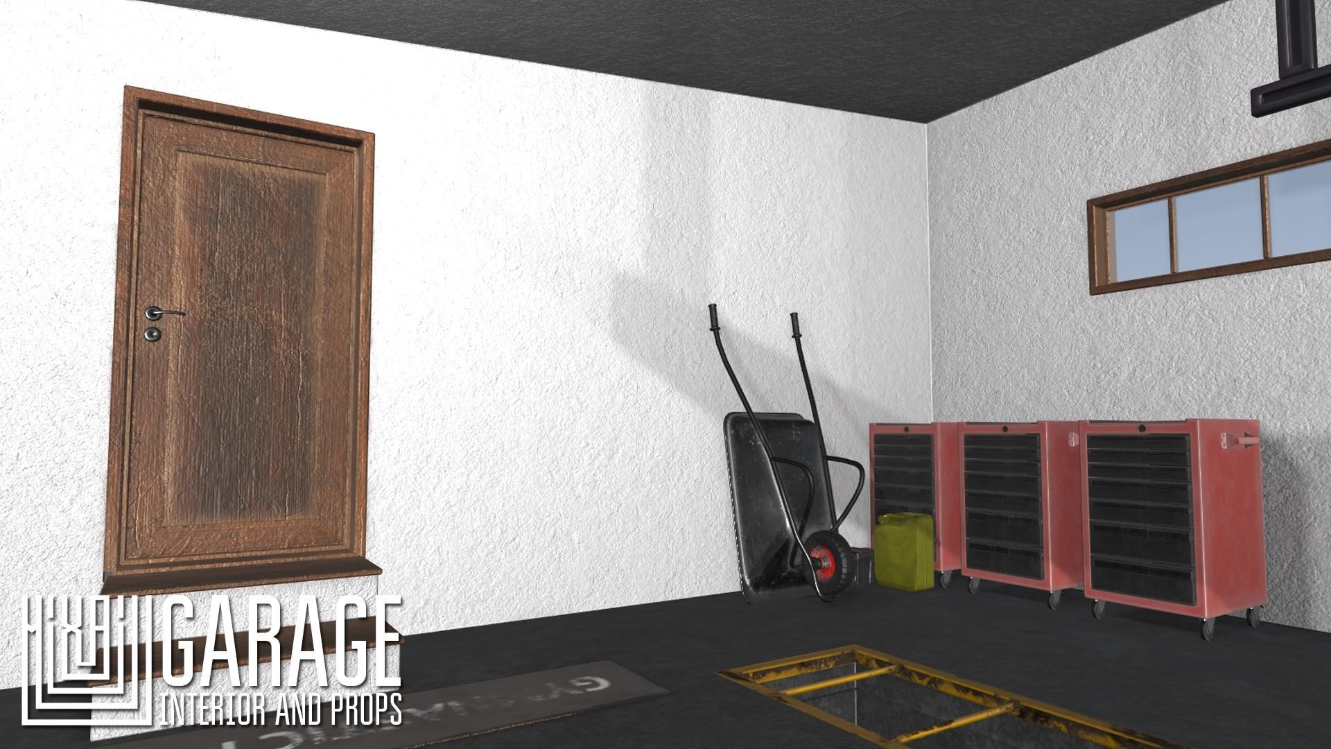 Garage - interior and props Low-poly 3D model_20