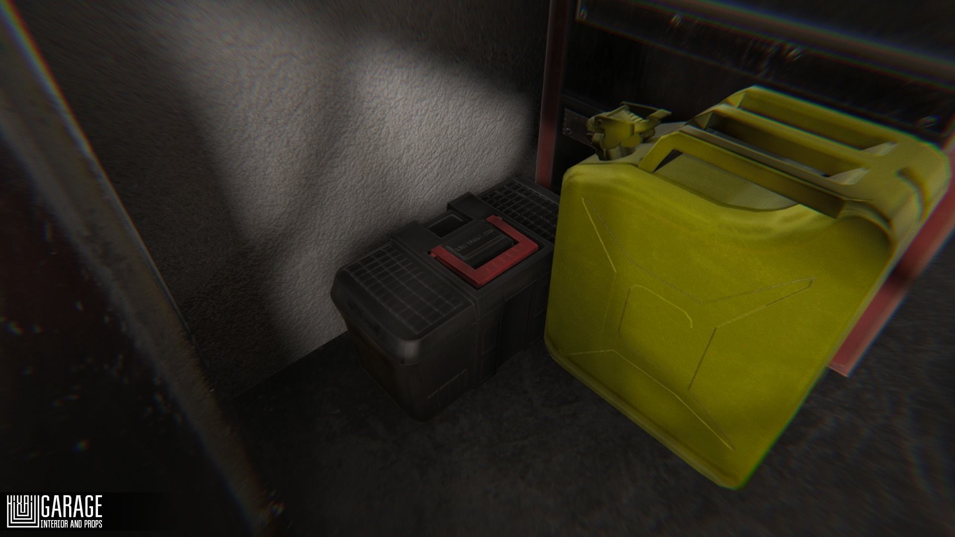 Garage - interior and props Low-poly 3D model_4