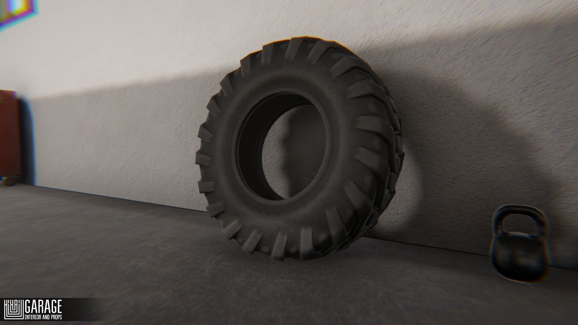 Garage - interior and props Low-poly 3D model_6