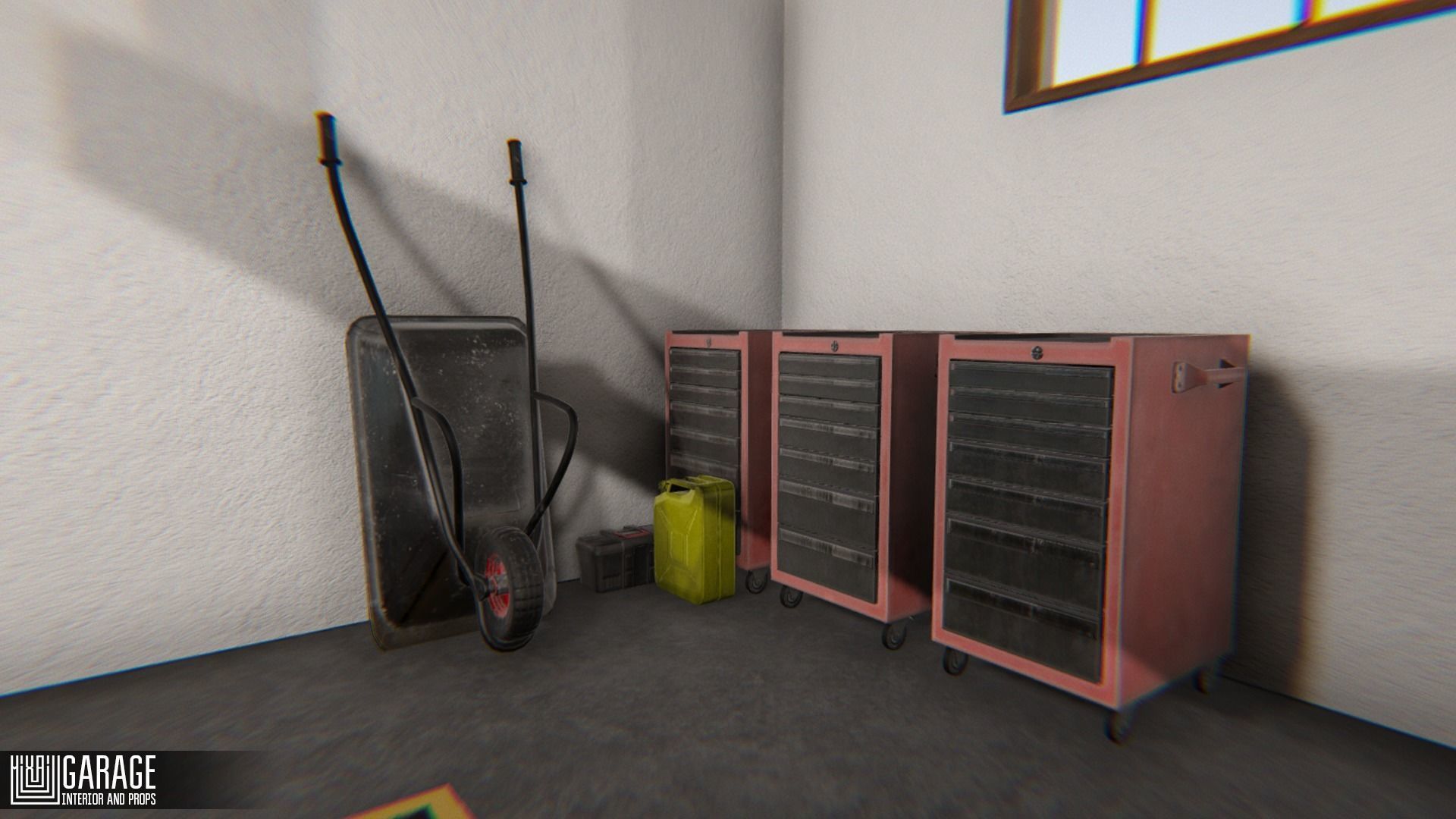 Garage - interior and props Low-poly 3D model_7