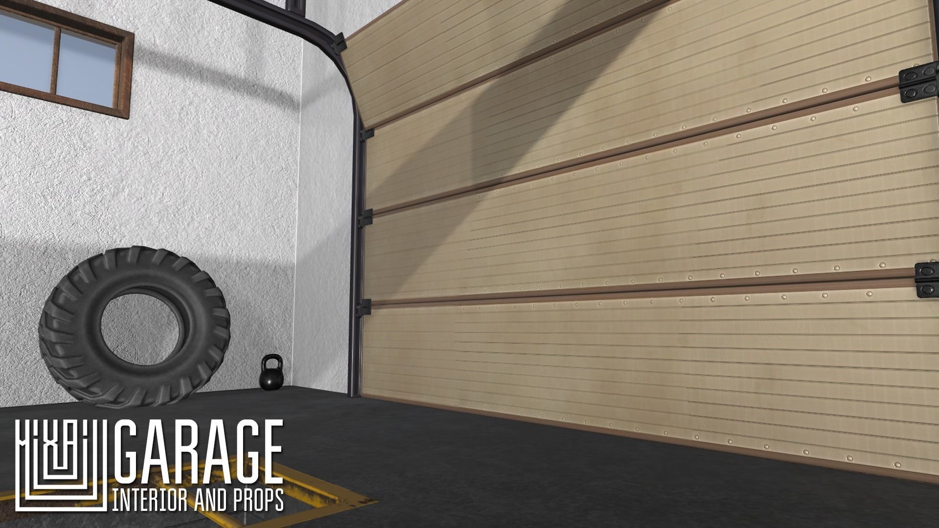 Garage - interior and props Low-poly 3D model_15