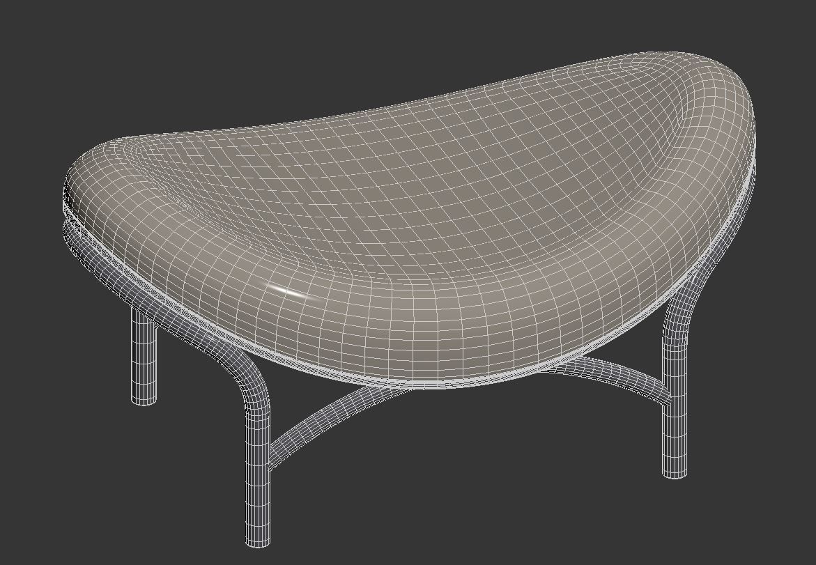 Chips Ottoman Low-poly 3D model_9