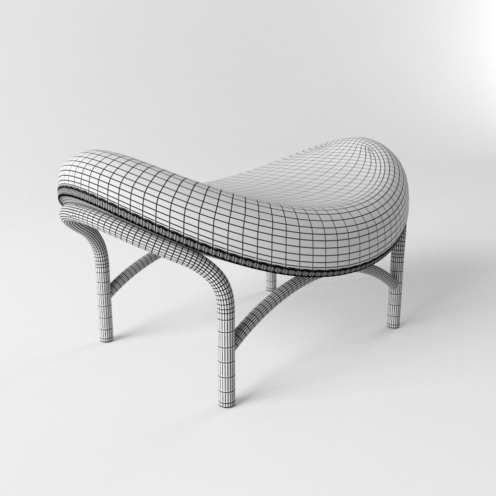 Chips Ottoman Low-poly 3D model_4