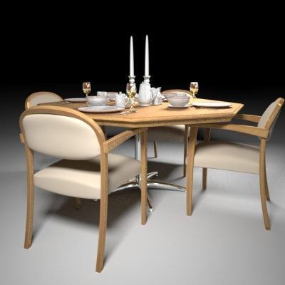 Dinner Table Set 2 3D model