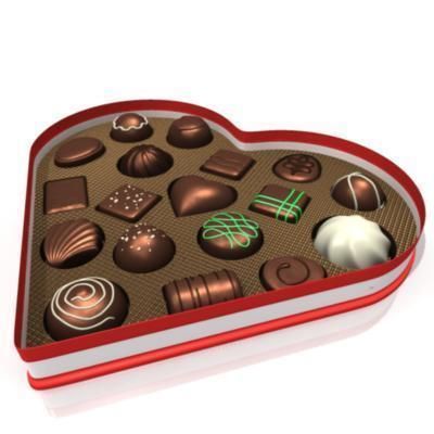 Chocolate Heart Box 3D model_13
