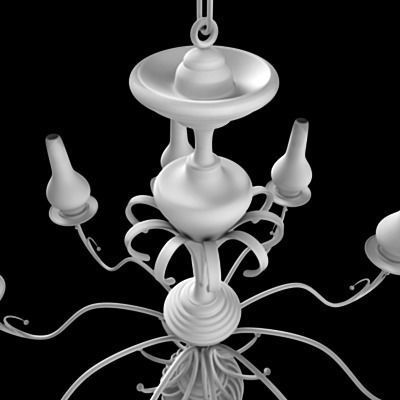 Chandelier silver 3D model_19