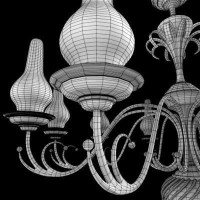 Chandelier silver 3D model_14