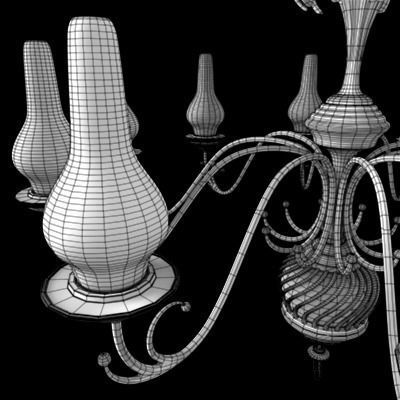 Chandelier silver 3D model_16