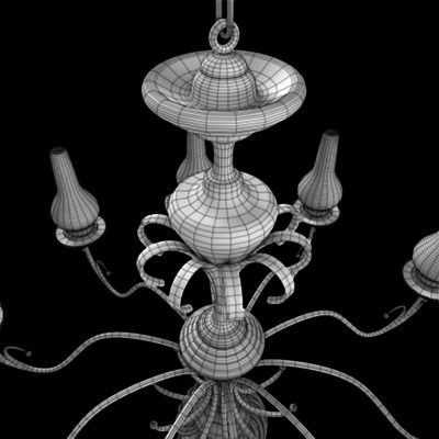 Chandelier silver 3D model_20